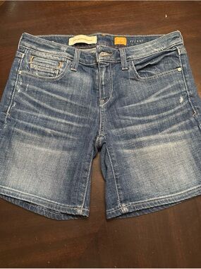 Pilcro and the Letterpress Faded Blue Mid-Rise Denim Shorts